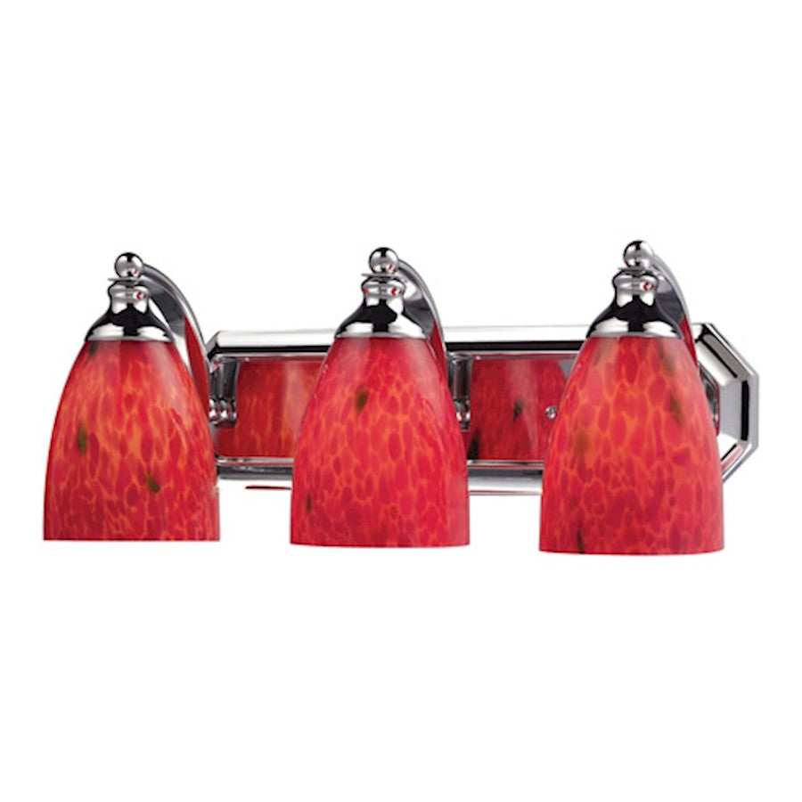 ELK Lighting Mix & Match 20'' Wide 3-Light Vanity, Chrome/Fire Red - 570-3C-FR