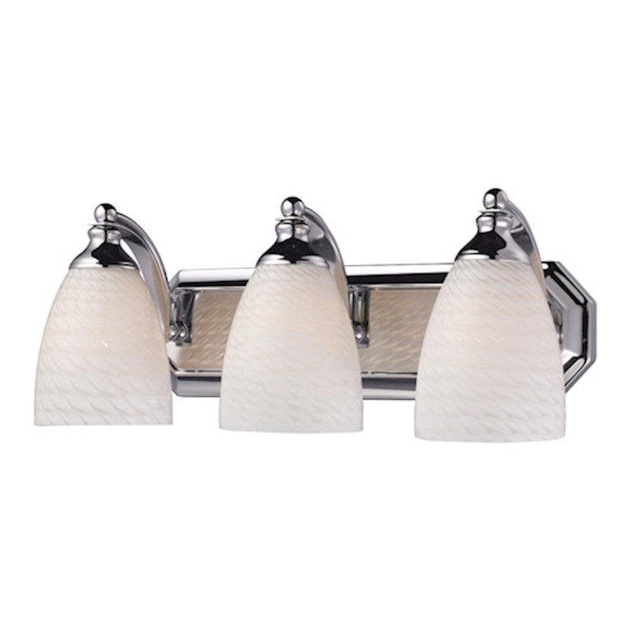 ELK Lighting Mix & Match 20'' 3-Light LED Vanity, Chrome/White - 570-3C-WS-LED