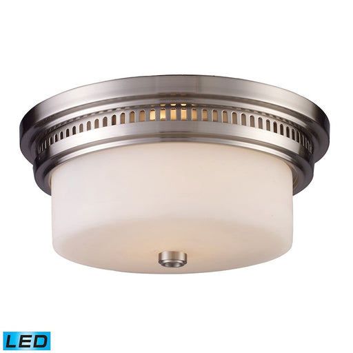 ELK Lighting Chadwick 121 2-LT Flush, Nickel/White Glass, LED - 66121-2-LED