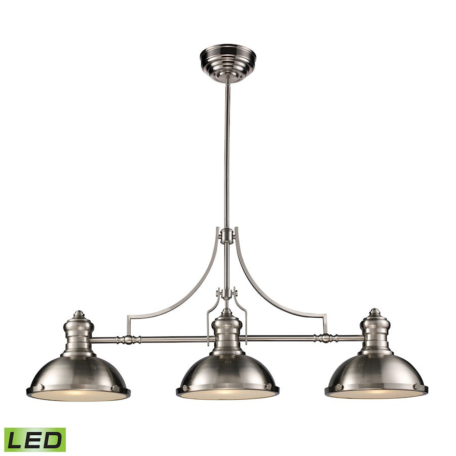 ELK Lighting Chadwick 3-Light Island Light, Satin Nickel, LED - 66125-3-LED