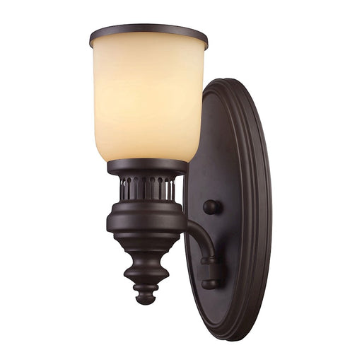 ELK Lighting Chadwick 1-Light Wall Lamp, Oiled Bronze/Off-White Glass - 66130-1