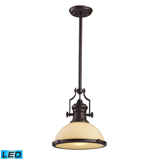 ELK Lighting Chadwick 1-Light Pendant, Bronze/Off-White Glass, LED - 66133-1-LED