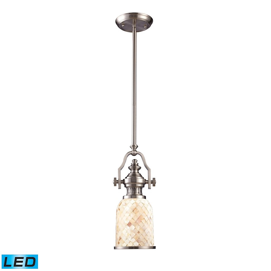 ELK Lighting Chadwick 422 1-Light Mini Pendant, Nickel/Cappa, LED - 66422-1-LED