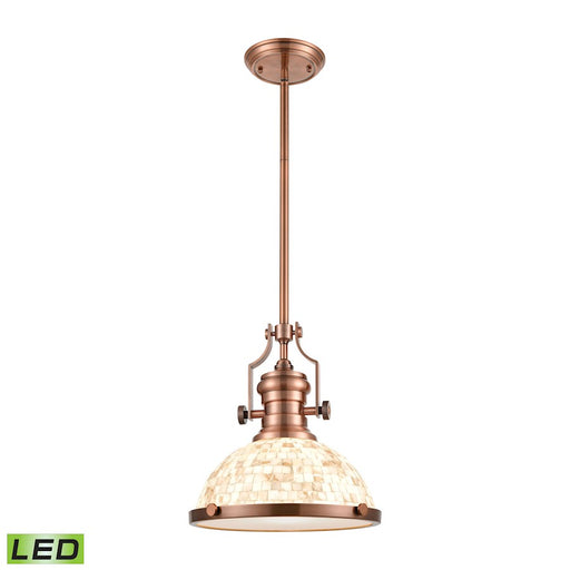 ELK Lighting Chadwick 1-Light Pendant, Copper/Cappa Shell, LED - 66443-1-LED