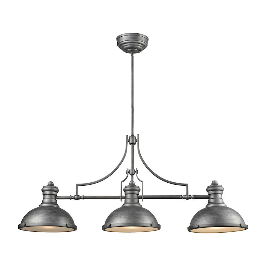 ELK Lighting Chadwick 3-Light Island Light, Zinc/Metal & Frosted Glass - 66585-3