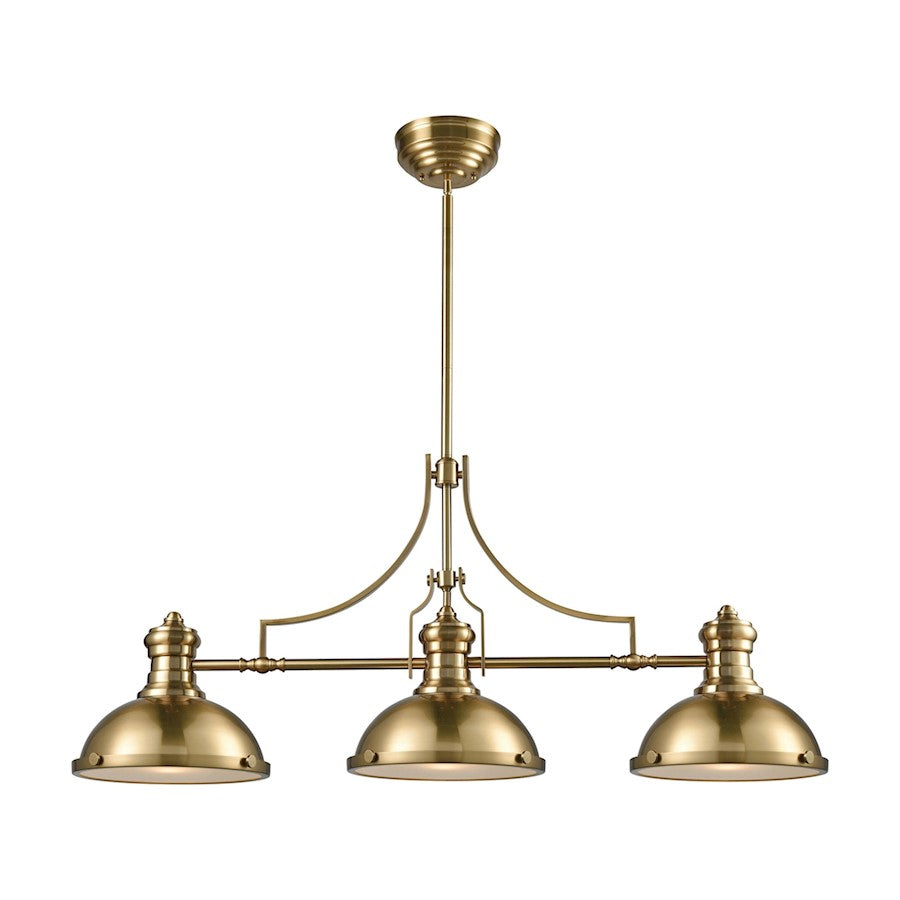 ELK Lighting Chadwick 3-Light Island, Brass/Metal /Frosted - 66595-3