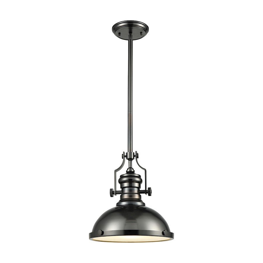 ELK Lighting Chadwick 3-Light Pendant, Nickel/Metal Shade /Frosted - 66604-1