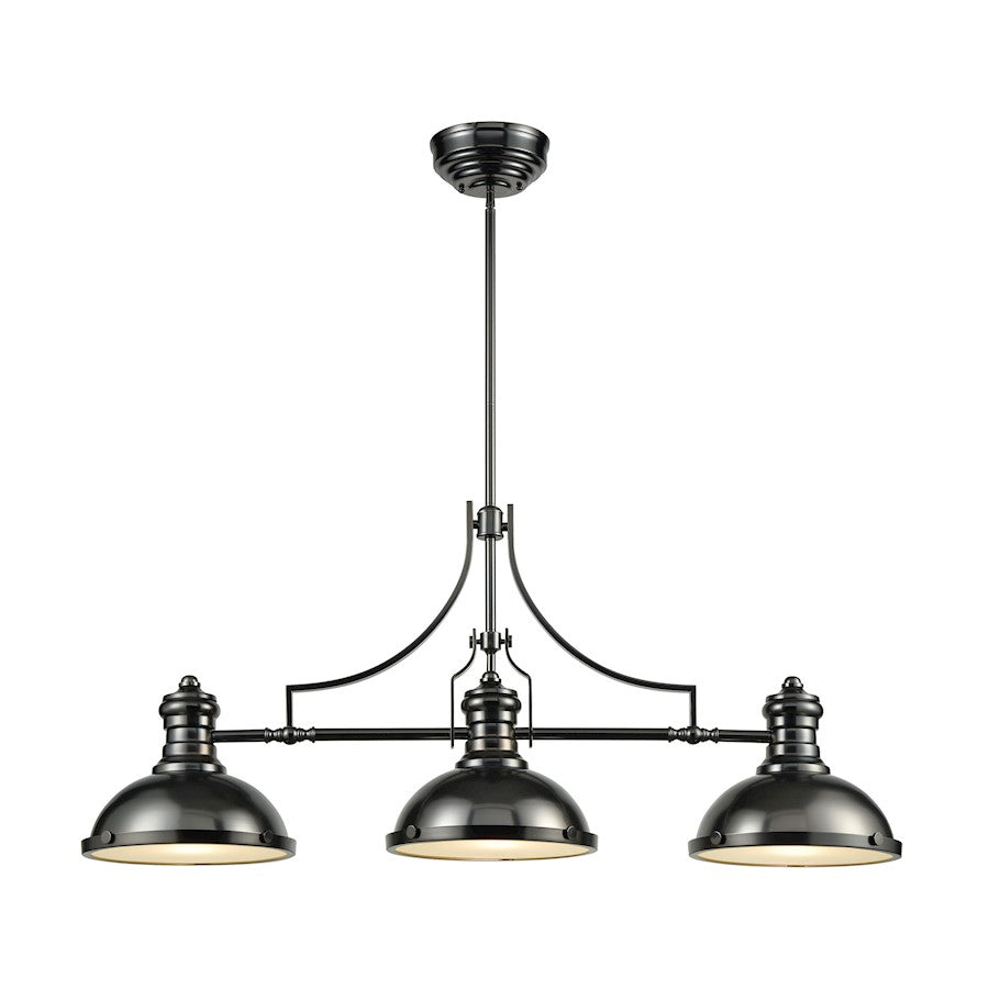 ELK Lighting Chadwick 3-Light Island, Nickel/Metal Shade /Frosted - 66605-3