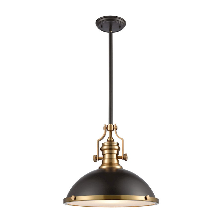 ELK Lighting Chadwick 1-Light 17" Pendant, Bronze/Metal & Frosted - 66618-1