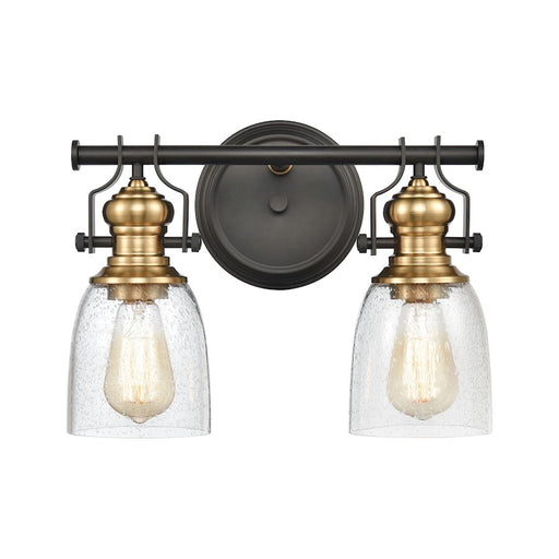ELK Lighting Chadwick 2-Light Vanity Light, Bronze & Satin Brass/Seedy - 66685-2
