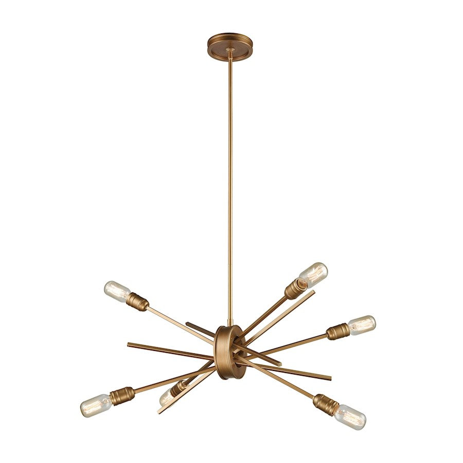 ELK Lighting Xenia 6-Light 22" Chandelier, Matte Gold - 66974-6