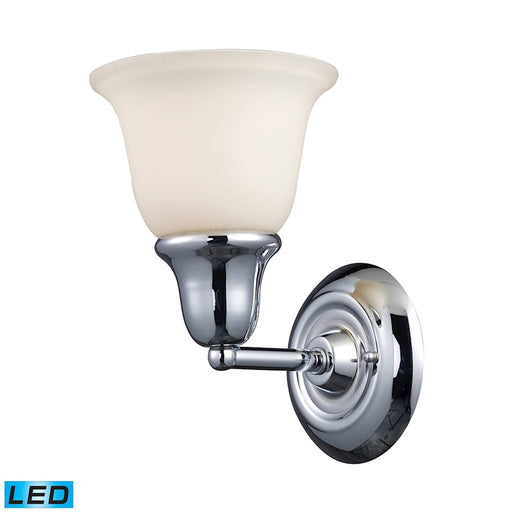 ELK Lighting Berwick 1-Light Vanity Lamp, Chrome/White Glass, LED - 67010-1-LED