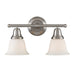 ELK Lighting Berwick 2-Light Vanity Lamp, Brushed Nickel/White Glass - 67021-2