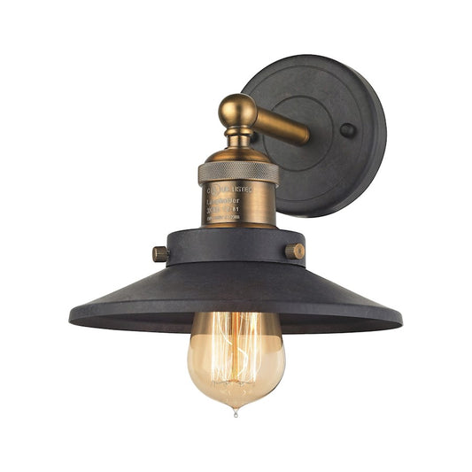 ELK Lighting English Pub 1-Light Vanity Lamp, Brass & Graphite/Metal - 67180-1