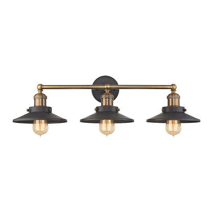 ELK Lighting English Pub 3-Light Vanity Lamp, Brass & Graphite/Metal - 67182-3