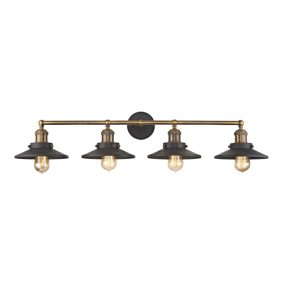 ELK Lighting English Pub 4-Light Vanity Lamp, Brass & Graphite/Metal - 67183-4