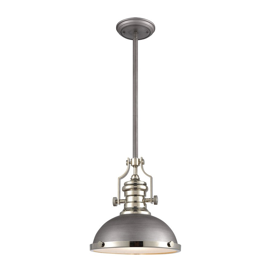 ELK Lighting Chadwick 1-Light 13" Pendant, Zinc/Metal & Frosted - 67235-1