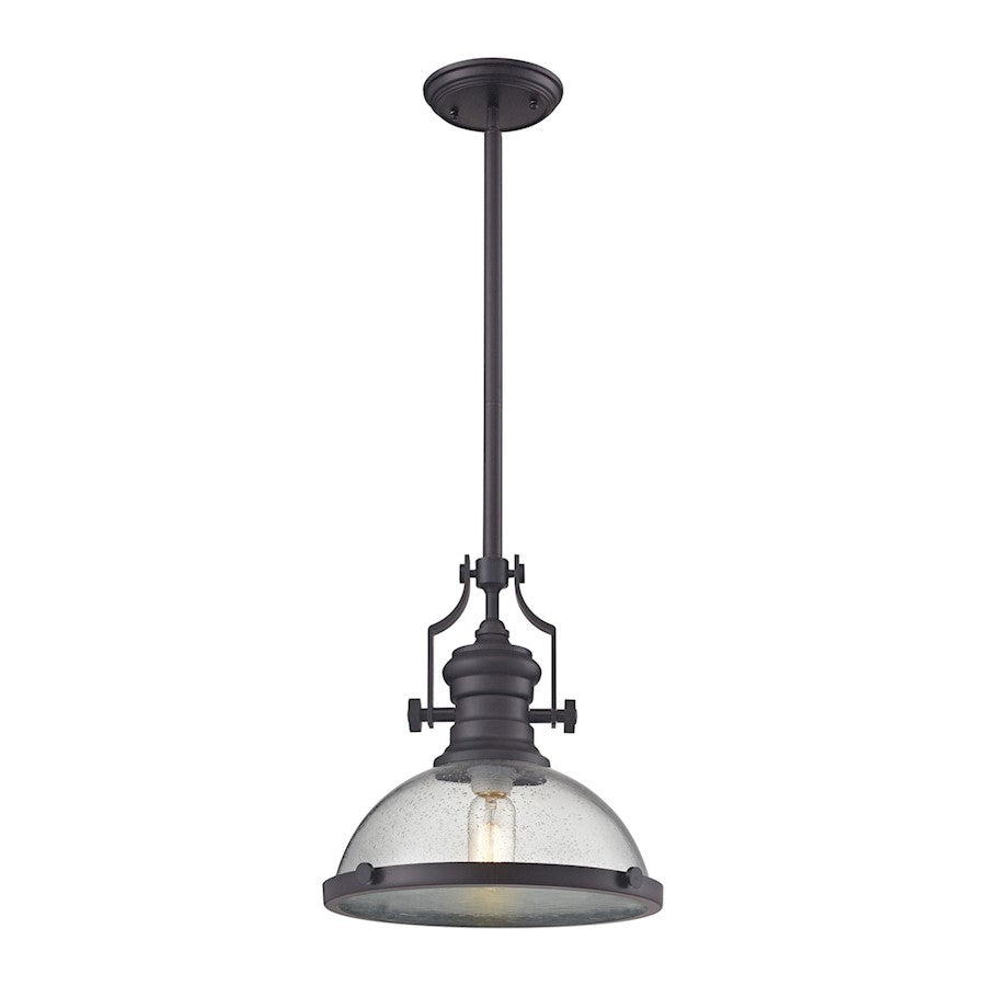 ELK Lighting Chadwick 1-Light Pendant, Oil Rubbed Bronze/Seedy Glass - 67733-1