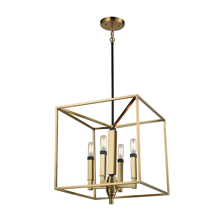 ELK Lighting Mandeville 4-Light Chandelier, Bronze and Satin Brass - 67754-4