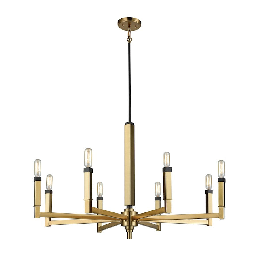 ELK Lighting Mandeville 8-Light Chandelier, Bronze and Satin Brass - 67758-8