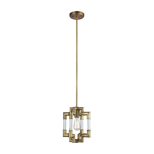 ELK Lighting Brandon 1-Light Mini Pendant, Classic Brass - 69204-1