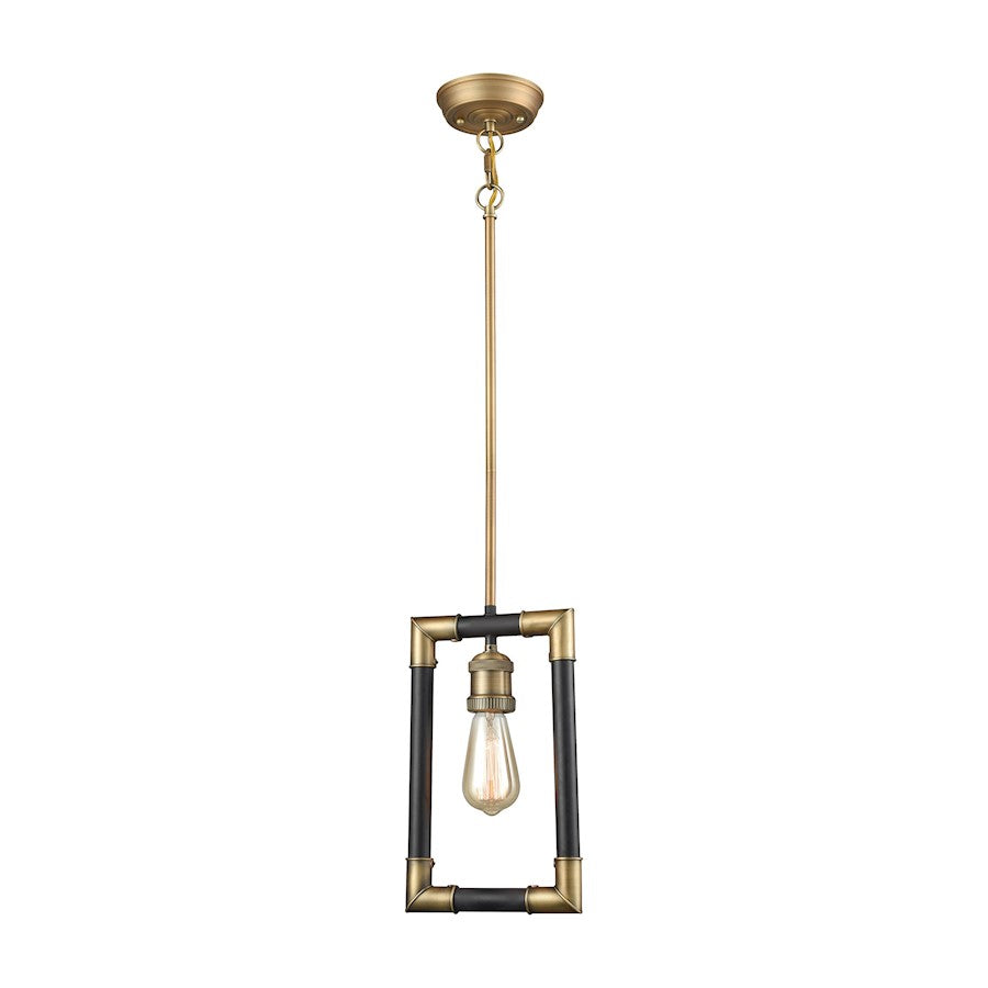 ELK Lighting Lisbon 1-Light Mini Pendant, Classic Brass and Bronze - 69213-1