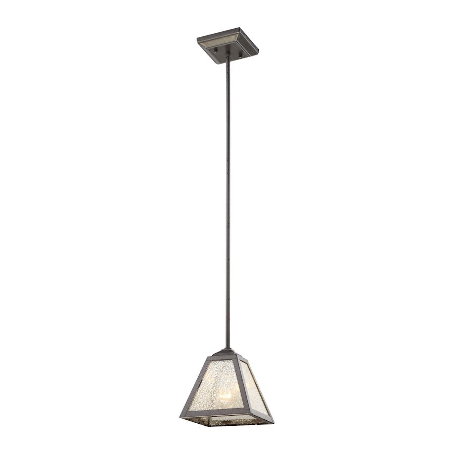 ELK Lighting Plano 1-Light Mini Pendant, Rust Iron/Mercury, Adapter - 70275-1-LA