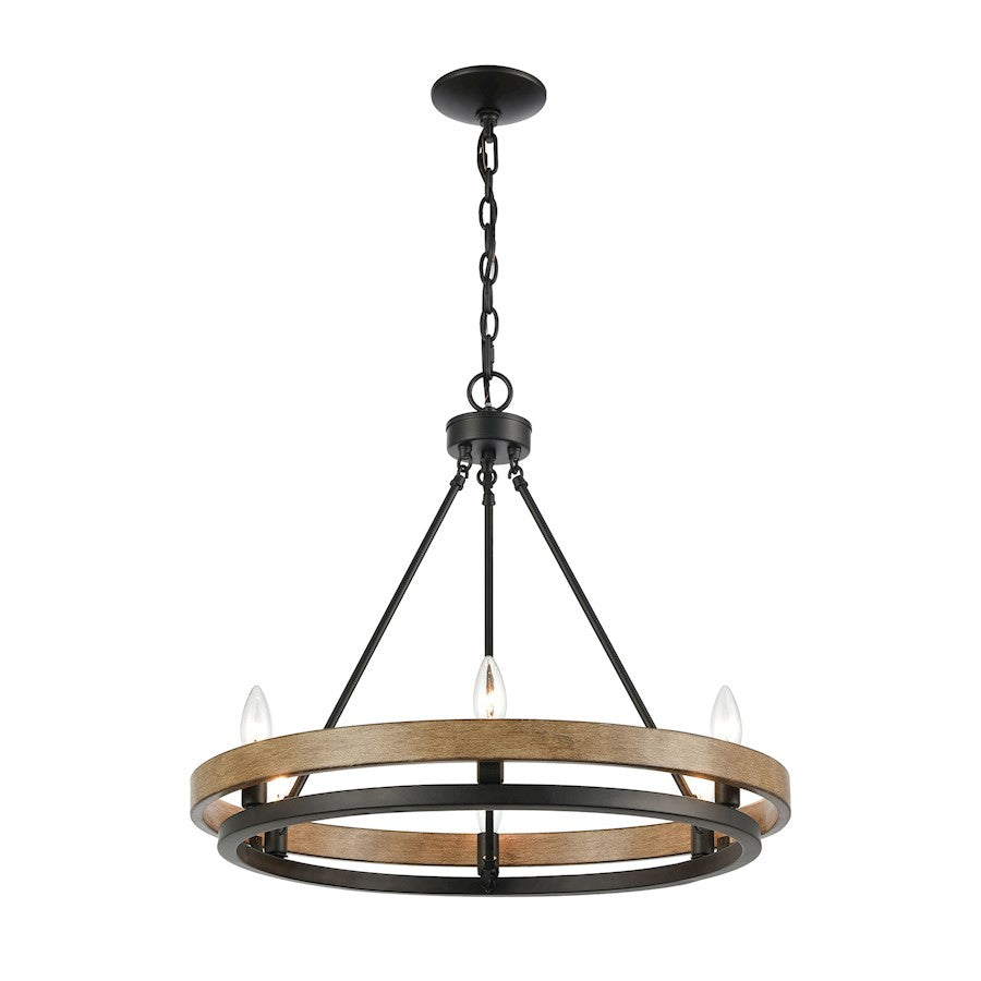 ELK Lighting Ramsey 8-Light Chandelier, Matte Black and Aspen - 75056-6