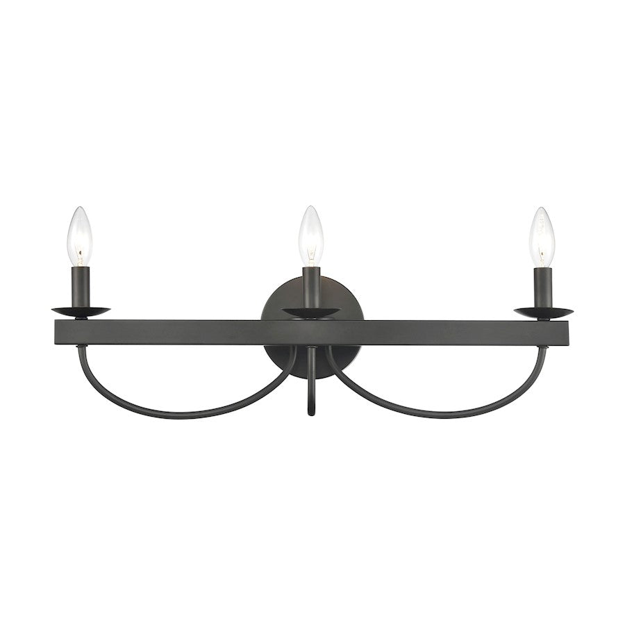 ELK Lighting Williamson 3-Light Vanity Light, Black - 75075-3