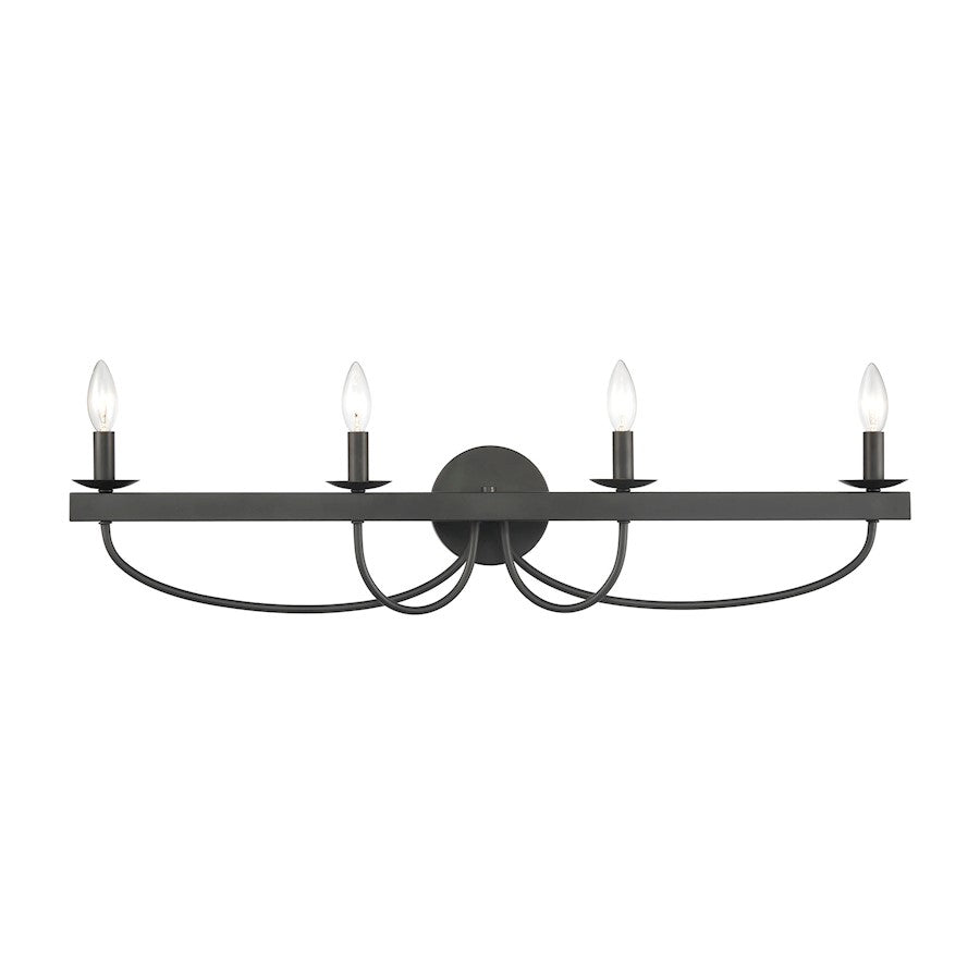 ELK Lighting Williamson 4-Light Vanity Light, Black - 75076-4