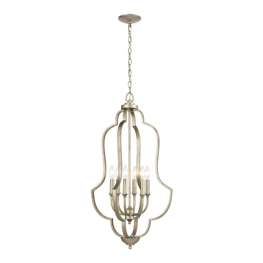 ELK Lighting Lanesboro 6-Light Pendant, Dusted Silver - 75105-6