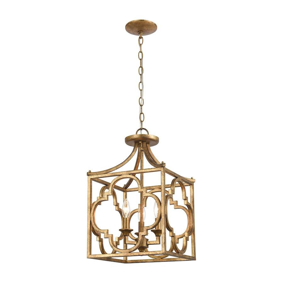 ELK Lighting Wembley 3-Light Chandelier, Antique Gold - 75125-3