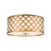 ELK Lighting Arabesque 2-Light Flush, Bronze Gold/White Fabric Shade - 75134-2