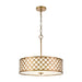 ELK Lighting Arabesque 4-Light Chandelier, Bronze Gold/White Fabric - 75137-4