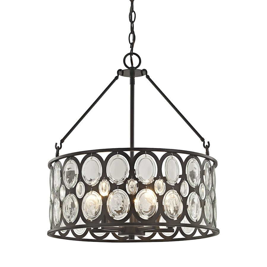 ELK Lighting Serai 5-Light Chandelier, Bronze/Clear Soda Bottle Glass - 81125-5