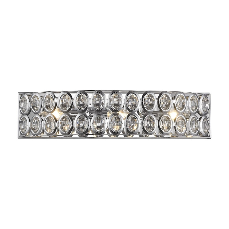 ELK Lighting Tessa 3-Light Vanity Sconce, Chrome/Clear Crystal - 81151-3