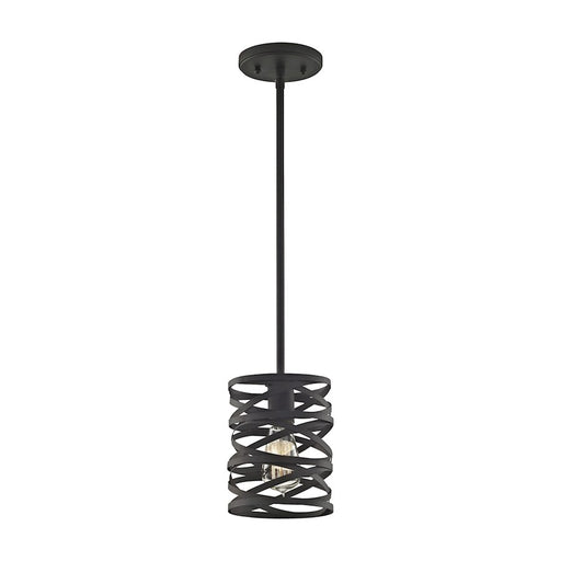 ELK Lighting Vorticy 1-Light Mini Pendant, Bronze/Metal Cage - 81184-1