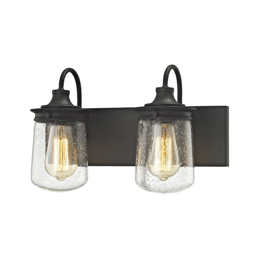ELK Lighting Hamel 2-Light Vanity Lamp, Bronze/Clear Seedy Glass - 81211-2