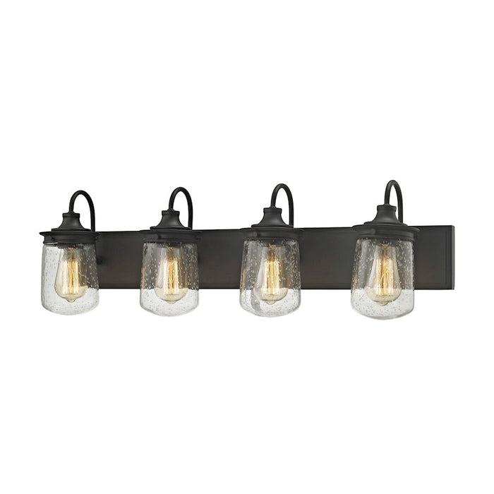 ELK Lighting Hamel 4-Light Vanity Lamp, Bronze/Clear Seedy Glass - 81213-4
