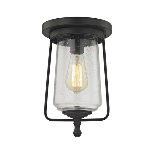ELK Lighting Hamel 1-Light Flush Mount, Bronze/Clear Seedy Glass - 81223-1
