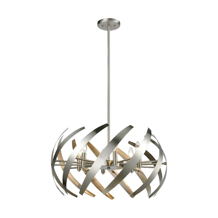 ELK Lighting Carthage 6-Light Chandelier, Satin Nickel - 81255-6