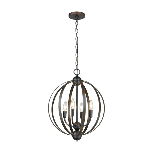 ELK Lighting Duvoux 4-Light Chandelier, Oil Rubbed Bronze - 81264-4