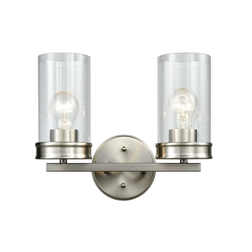 ELK Lighting Leland 2-Light Vanity Lamp, Nickel/Clear Blown Glass - 81301-2