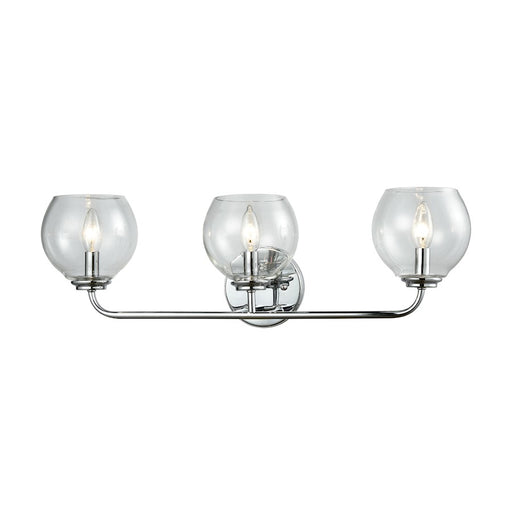 ELK Lighting Emory 3-Light Vanity Lamp, Chrome/Clear Blown Glass - 81362-3