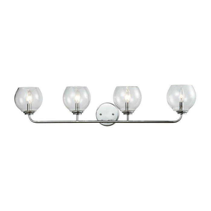 ELK Lighting Emory 4-Light Vanity Lamp, Chrome/Clear Blown Glass - 81363-4