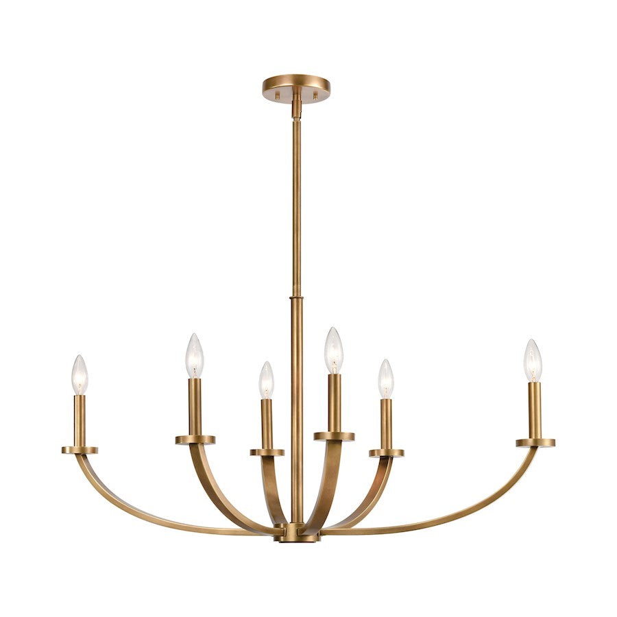 ELK Lighting Erindale 6-Light Island Light, Natural Brass - 89048-6