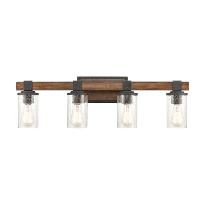 ELK Lighting Crenshaw 4-Light Vanity Light, Ballard Wood/Black/Seedy - 89133-4