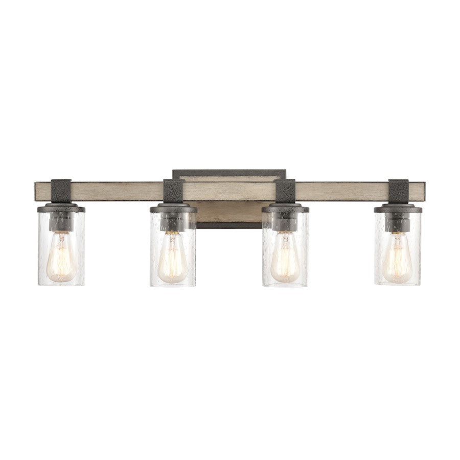 ELK Lighting Crenshaw 4-Light Vanity Light, Iron/Graywood/Seedy - 89143-4