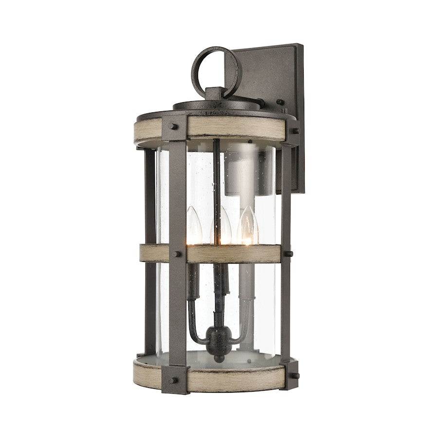 ELK Lighting Crenshaw 3-Light Outdoor Sconce, Iron Graywood/Seedy - 89146-3