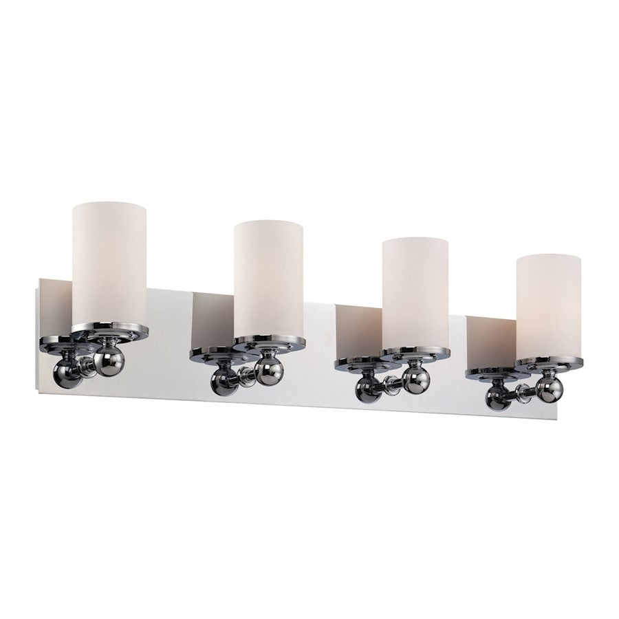 ELK Lighting Adam 4-Light Vanity Sconce, Chrome/White Opal Glass - BV2244-10-15